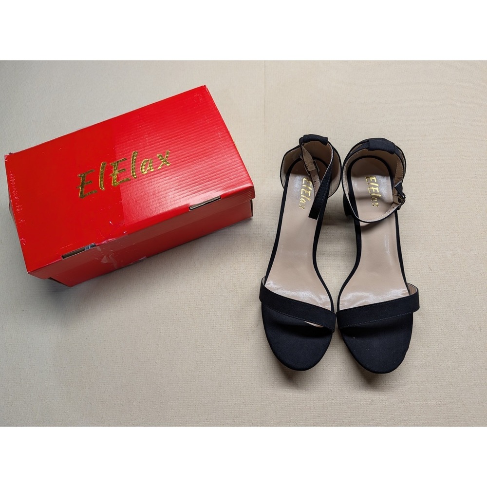 Elelax Women Size 10 Black Scandals With Chunky‎ Block Heel Super Cute 2.5" Heel